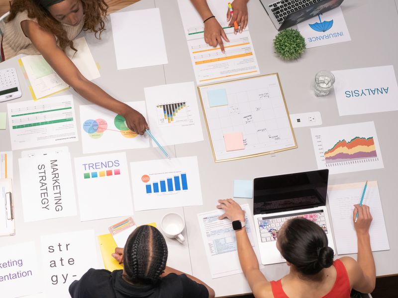 BrandRush team reviewing package options with a client